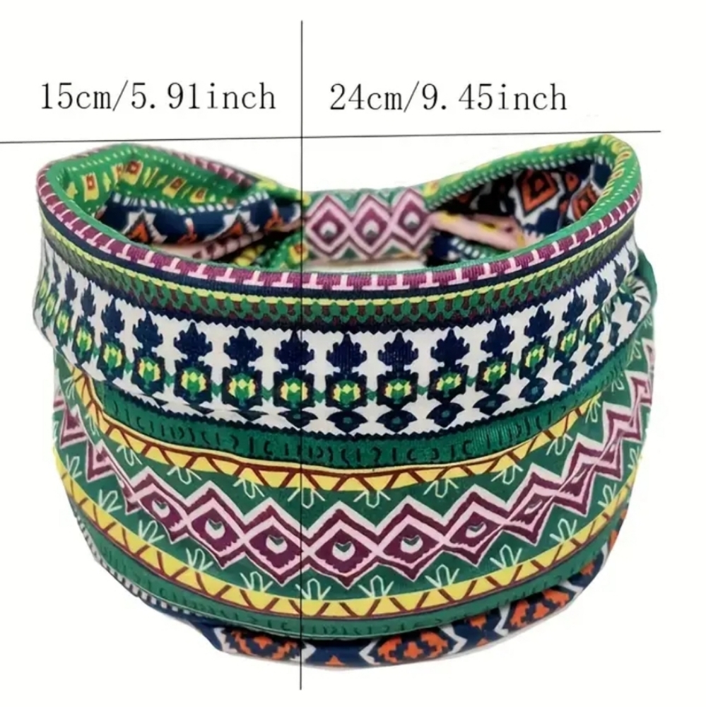 🆕️LAST SET❣️ BOHO RETRO AZTEC TRENDY MULTICOLOR HEADBANDS~ SET OF 4 Y2K TRENDY - Picture 4 of 12